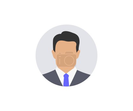 Illustration for Faceless businessman icon. Business people. User profile icon. Profile picture, portrait symbol. User member, People icon. Circle button with avatar photo silhouette vector design and illustration. - Royalty Free Image