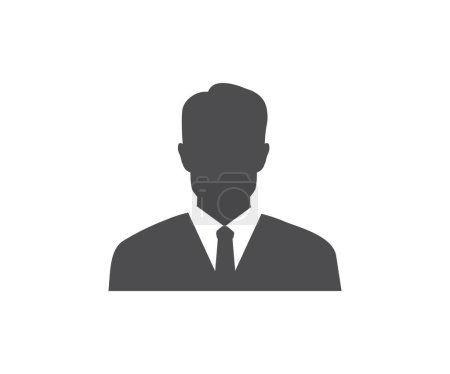 Illustration for Faceless businessman. User profile icon. Business Leader. Profile picture, portrait. User member, People icon in flat style. Circle button with avatar photo silhouette vector design and illustration. - Royalty Free Image