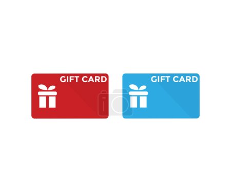 Illustration for Gift card. Discount coupon logo design. Shopping gift card. Gift voucher, reward. Loyalty card vector design and illustration. - Royalty Free Image
