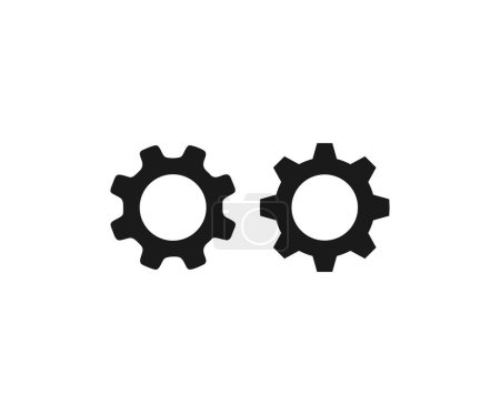 Illustration for Gear setting icon set. Cog wheel icon. Gear wheel icon. Set of Black gear wheel icons vector design and illustration. - Royalty Free Image