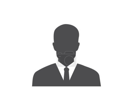 Illustration for Faceless businessman. User profile icon. Business Leader. Profile picture, portrait. User member, People icon in flat style. Circle button with avatar photo silhouette vector design and illustration. - Royalty Free Image