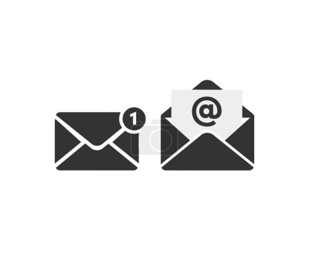 Email, courrier, lettre, icône de l'enveloppe. Symbole du courrier électronique. Enveloppe de message. Nouvelle lettre. Envoi de correspondance dessin vectoriel et illustration.