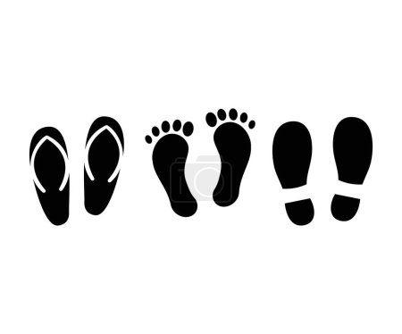 Illustration for Different human footprints icon. Set different human footprints vector design and illustration. - Royalty Free Image
