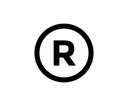 Registered trademark icon. Intellectual property sign vector design and illustration.