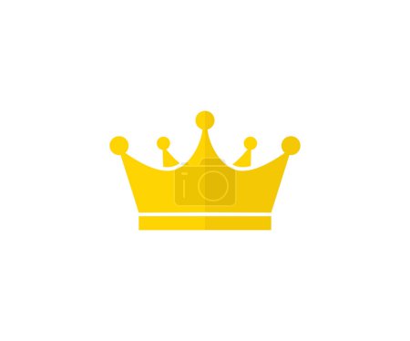 Téléchargez les illustrations : Couronne en or icône design. Emblème du roi, symboles royaux signe vectoriel design et illustration. - en licence libre de droit