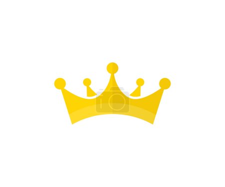Ilustración de Corona de Oro icono de diseño. Diseño de vectores de símbolo de corona simple e ilustración. - Imagen libre de derechos
