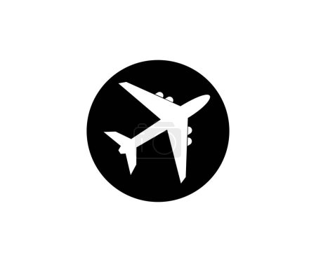 Illustration for Airplane icon circle sign. Flight transport symbol vector design and illustration. - Royalty Free Image