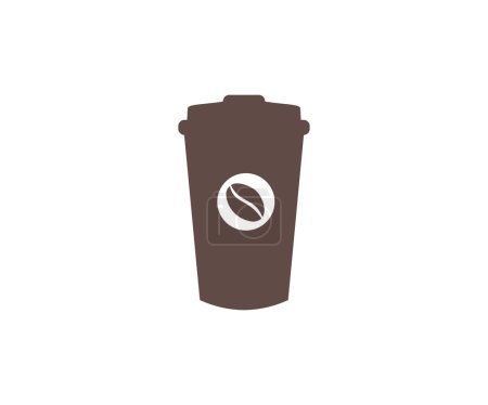 Illustration for Coffee paper cup logo design. Disposable coffee cup. Coffee paper cup vector design and illustration. - Royalty Free Image
