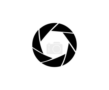 Illustration for Camera shutter icon. Vector black camera shutter and silhouette lens aperture. - Royalty Free Image