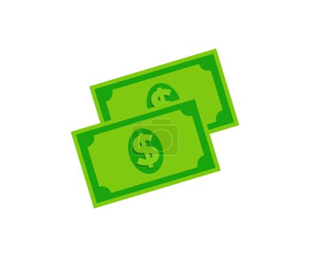 Dollargeld Bargeld Banknote Papiergeld Symbol. Grüner Dollar Cash-Symbol für Finanz-Apps und Webseiten Vektor-Design und Illustration.