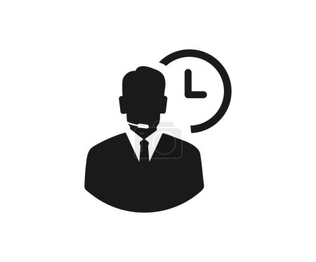 User Icon. Support service. Person avatar with headphone for helpline. Containing customer satisfied, assistance, experience, feedback, operator and technical support vector design and illustration. 