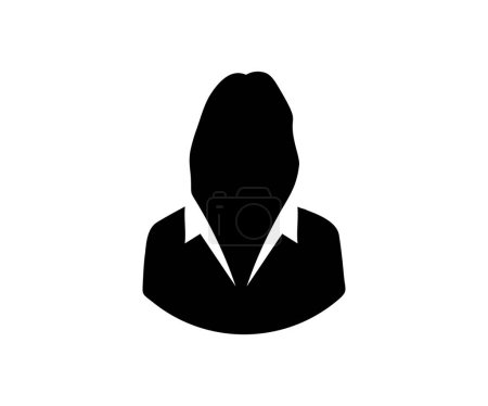 Business Woman Icon. Female user person profile avatar symbol for business in a flat color glyph pictogram sign vector design and illustration.