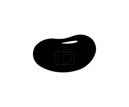 Niere schwarze Bohnen Ikone. Flaches Symbol für Lebensmittel-Apps und Webseiten-Vektordesign und -Illustration.