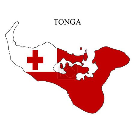 Ilustración de Tonga mapa vector ilustración. Economía global. Un país famoso. Oceanía. Isla Polinesia. Micronesia - Imagen libre de derechos