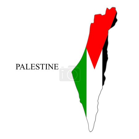 Palestine map vector illustration. Global economy. Famous country. Middle East. West Asia.
