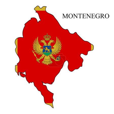 Ilustración de Montenegro mapa vector ilustración. Economía global. Un país famoso. Del sur de Europa. Europa. - Imagen libre de derechos