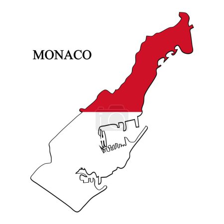 Illustration for Monaco map vector illustration. Global economy. Famous country. Western Europe. Europe. - Royalty Free Image