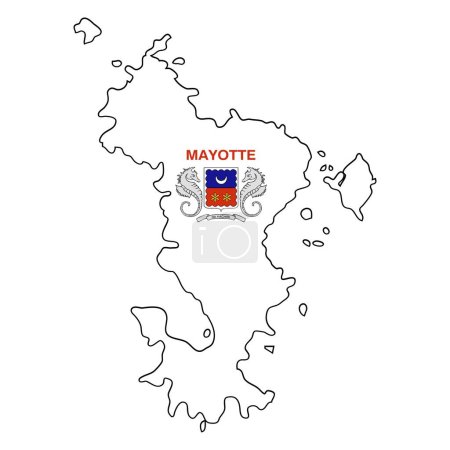 Téléchargez les illustrations : Illustration vectorielle de carte de Mayotte. Économie mondiale. Un pays célèbre. Afrique de l'Est. Afrique. - en licence libre de droit