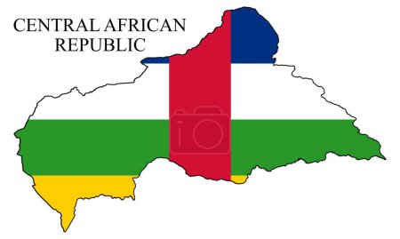 Ilustración de República Centroafricana mapa vector ilustración. Economía global. Un país famoso. África Central. África. - Imagen libre de derechos