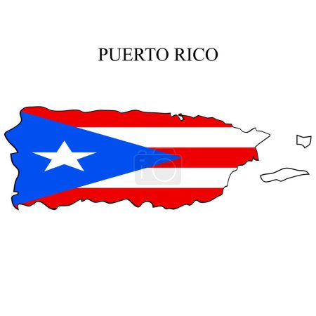 Illustration for Puerto Rico map vector illustration. Global economy. Famous country. Caribbean. Latin America. America. - Royalty Free Image