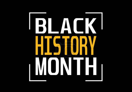 Téléchargez les illustrations : Black History Month on black Backgrounds. African American History. Annual Event. Vector Illustration Design Graphic. - en licence libre de droit