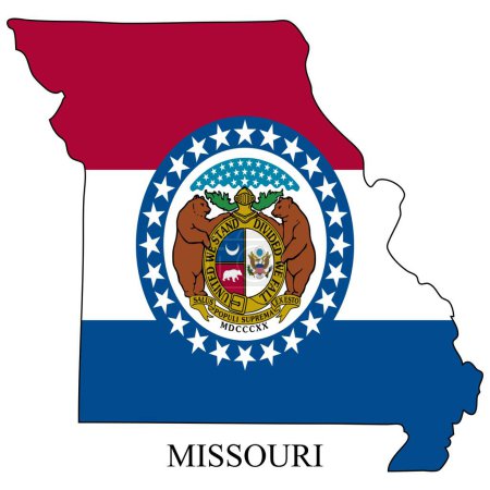 Missouri map vector illustration. Global economy. State in America. North America. United States. America. U.S.A