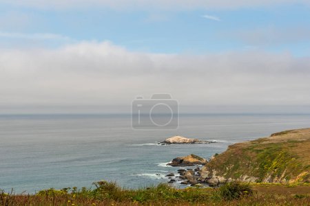 Photo for Seascape view from the Tomales Point Trail in Point Reyes National Seashore, Marin County, California, USA,  on a partly cloudy day at low tide - Royalty Free Image
