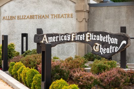 Photo for Ashland, OR, October 15, 2023. Sign indicating the Elizabethan Theatre in Ashland, Oregon, USA - Royalty Free Image