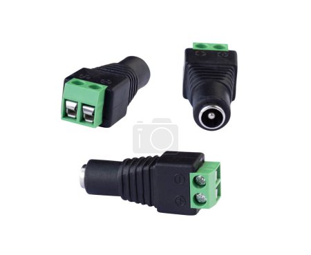 Photo for Female DC Plug Power Cable Jack Connector Plug Adapter. (with clipping path) - Royalty Free Image