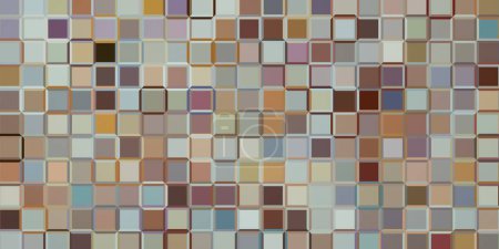 Foto de Forma de rectángulo colorido astracto, patrón de bloque, mosaico. Ilustración 3D Render. - Imagen libre de derechos