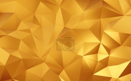 Photo for Abstract geometric gold color background, polygon, low poly pattern. 3d render illustration. - Royalty Free Image