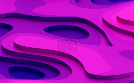 Foto de Fondo abstracto colorido con forma redonda, patrón de capa. Ilustración 3D Render. - Imagen libre de derechos