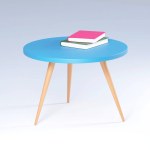 Two books were placed on the small blue table. 3D Render illustration.