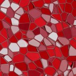 Colorful abstract background with multi color surface, red shade, stained glass pattern. 3D Render illustration.