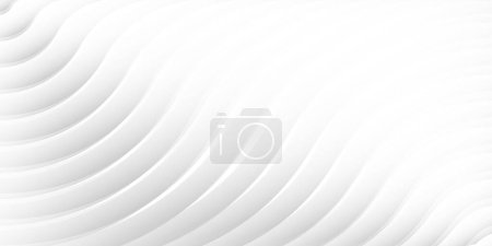 Illustration for Abstract  white and gray color, modern design stripes background with geometric round shape, wave pattern. Vector illustration. - Royalty Free Image