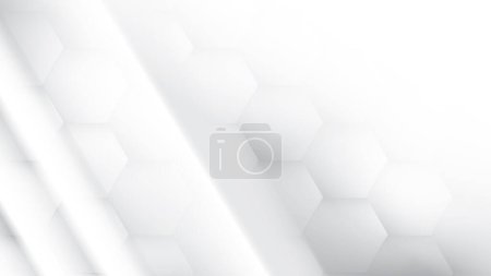 Illustration for Abstract white and gray color background with geometric hexagonal shape. Vector illustration. - Royalty Free Image