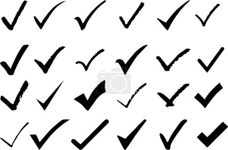 Photo for Check mark right or correct icon. Different style and shapes checklist high resolution design. Check-mark icon for business, office, poster, and web designs. - Royalty Free Image