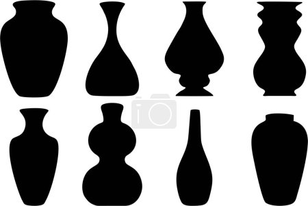 Téléchargez les photos : Vases icônes mis isolé sur fond blanc - en image libre de droit