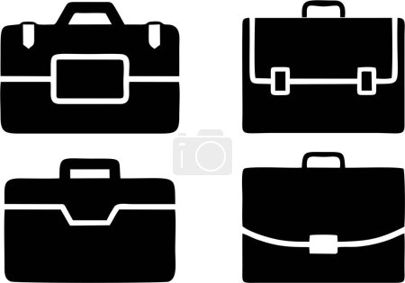 Briefcases icons set isolated on white background 