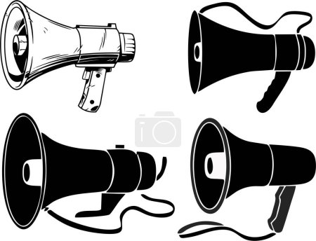Photo for Set of megaphones icons on white background - Royalty Free Image