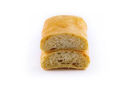 Italian ciabatta bread isolated on white background