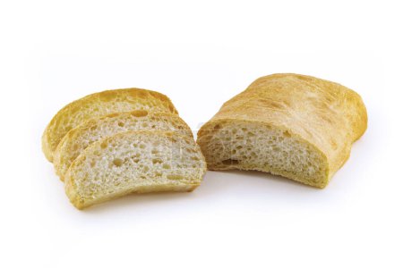 Italian ciabatta bread isolated on white background