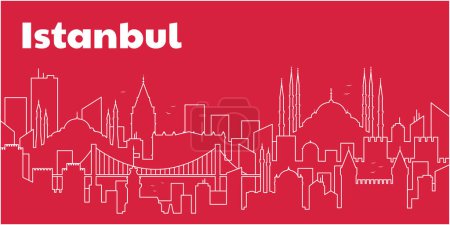 Photo for Istanbul Turkey concept. Silhouette of the city of Istanbul. Travel concept. Linear illustration - Royalty Free Image