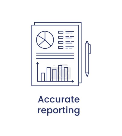 Téléchargez les illustrations : Accurate reporting icon, ESG Governance concept. Vector illustration isolated on a white background - en licence libre de droit