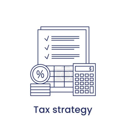 Téléchargez les illustrations : Tax strategy icon, ESG Governance concept. Vector illustration isolated on a white background - en licence libre de droit