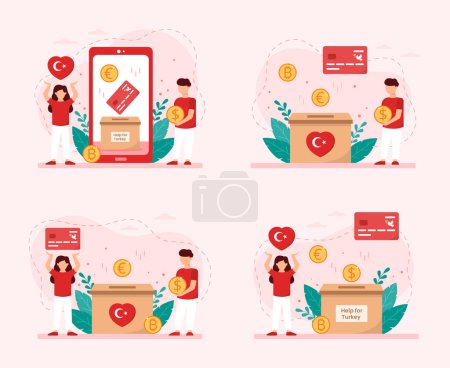 Photo for Turkey earthquake, donation concept. Vector illustration in a flat style - Royalty Free Image
