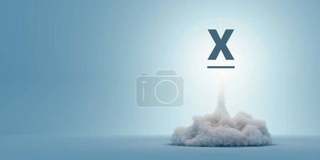 Téléchargez les photos : Lettre X en cours de lancement, rendu 3d - en image libre de droit