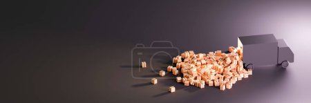 Photo for Express courier with infinite shipment packages; logistics and transportation industry concepts, original 3d rendering - Royalty Free Image