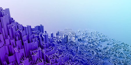 Téléchargez les photos : Infinite maze mega city: technology and development concepts, original 3d rendering - en image libre de droit