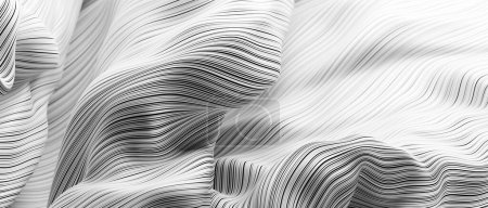 Foto de Forma de curvatura de línea abstracta con espacio de copia, ilustración de renderizado 3D original - Imagen libre de derechos